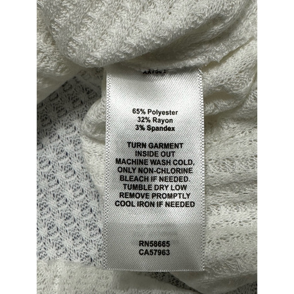 Treasure & Bond Blouse Long Sleeve Adjustable Drawstring Crew Neck White M NWT - Picture 9 of 9